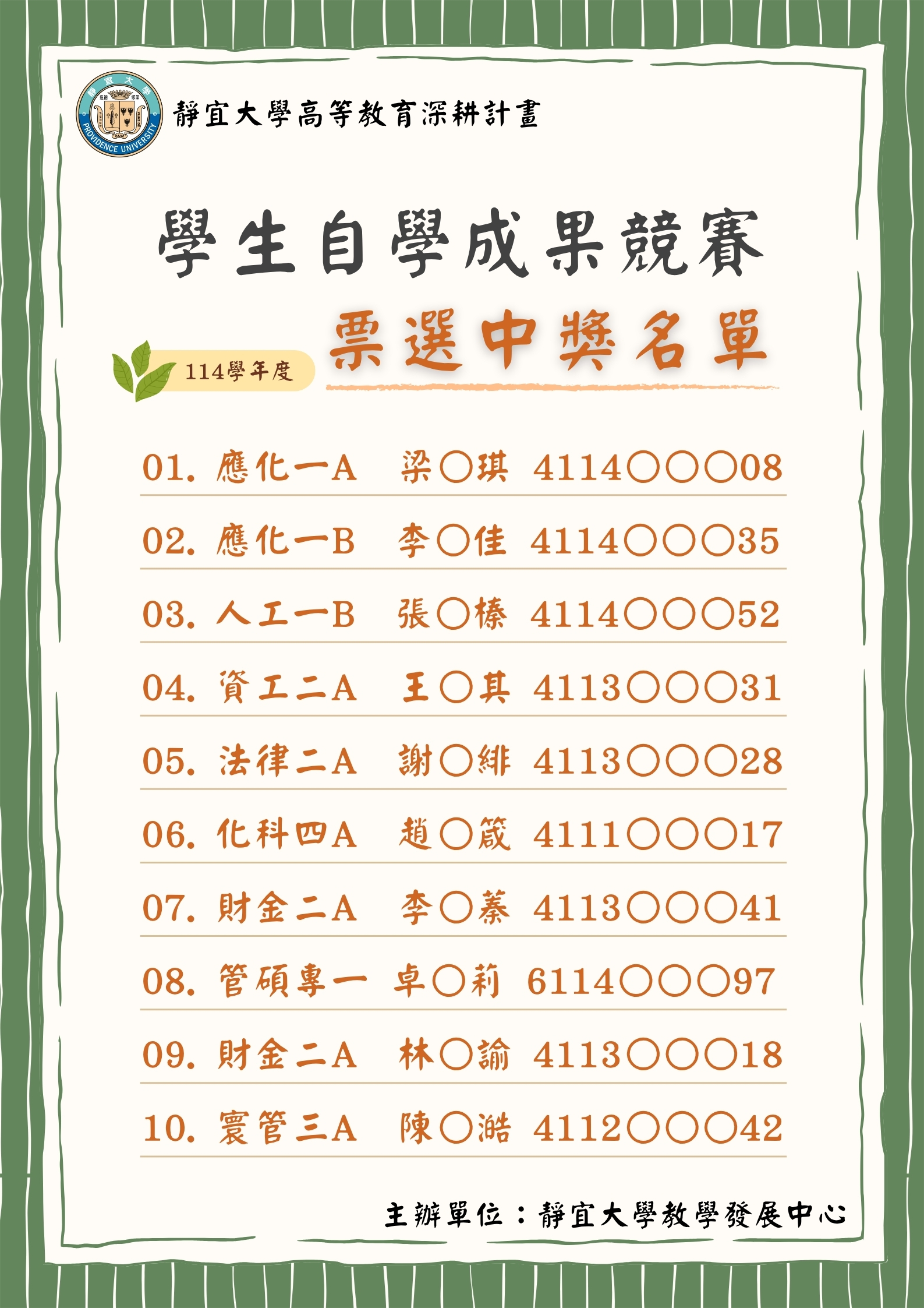 中獎名單1